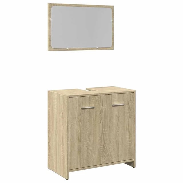 vidaXL 2-Tlg Badmöbel-Set Sonoma-Eiche Holzwerkstoff 849605