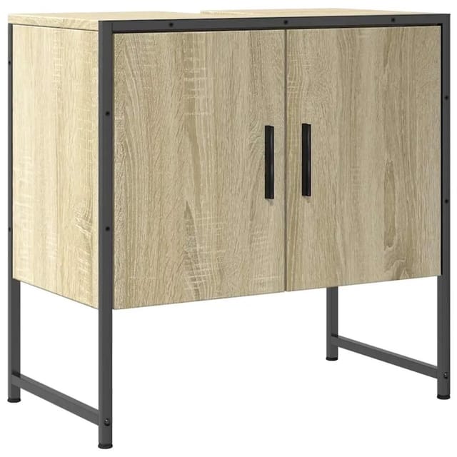 vidaXL Waschbeckenunterschrank Sonoma-Eiche 60x33x60 cm Holzwerkstoff 842457