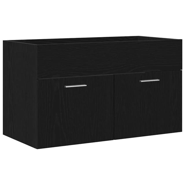 vidaXL Waschbeckenunterschrank Schwarz Eichen-Optik 38,5 x 100 x 46 cm 862530