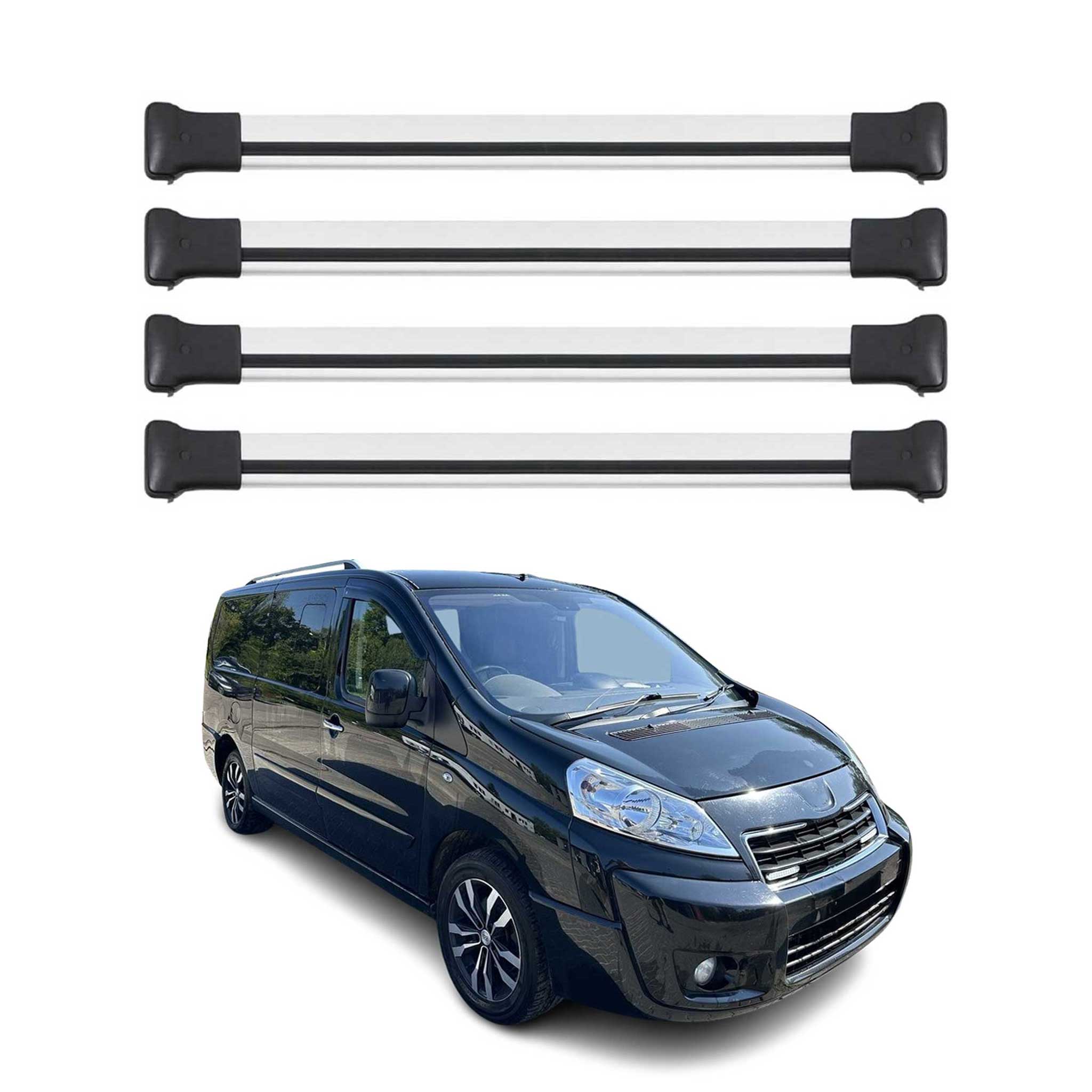 Omac Aluminium Dachträger Querträger Für Peugeot Expert 2007-2016 – Max. 75 Kg – 4 Stangen Silber