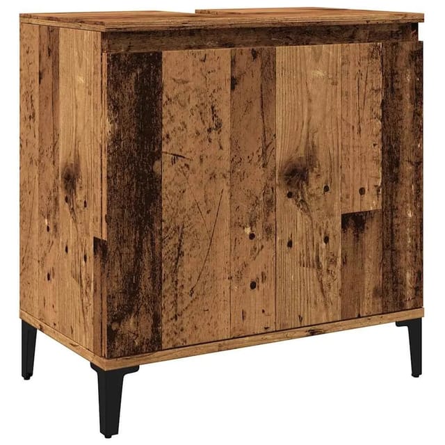 vidaXL Waschbeckenunterschrank Altholz-Optik 58x33x60 cm Holzwerkstoff 857117