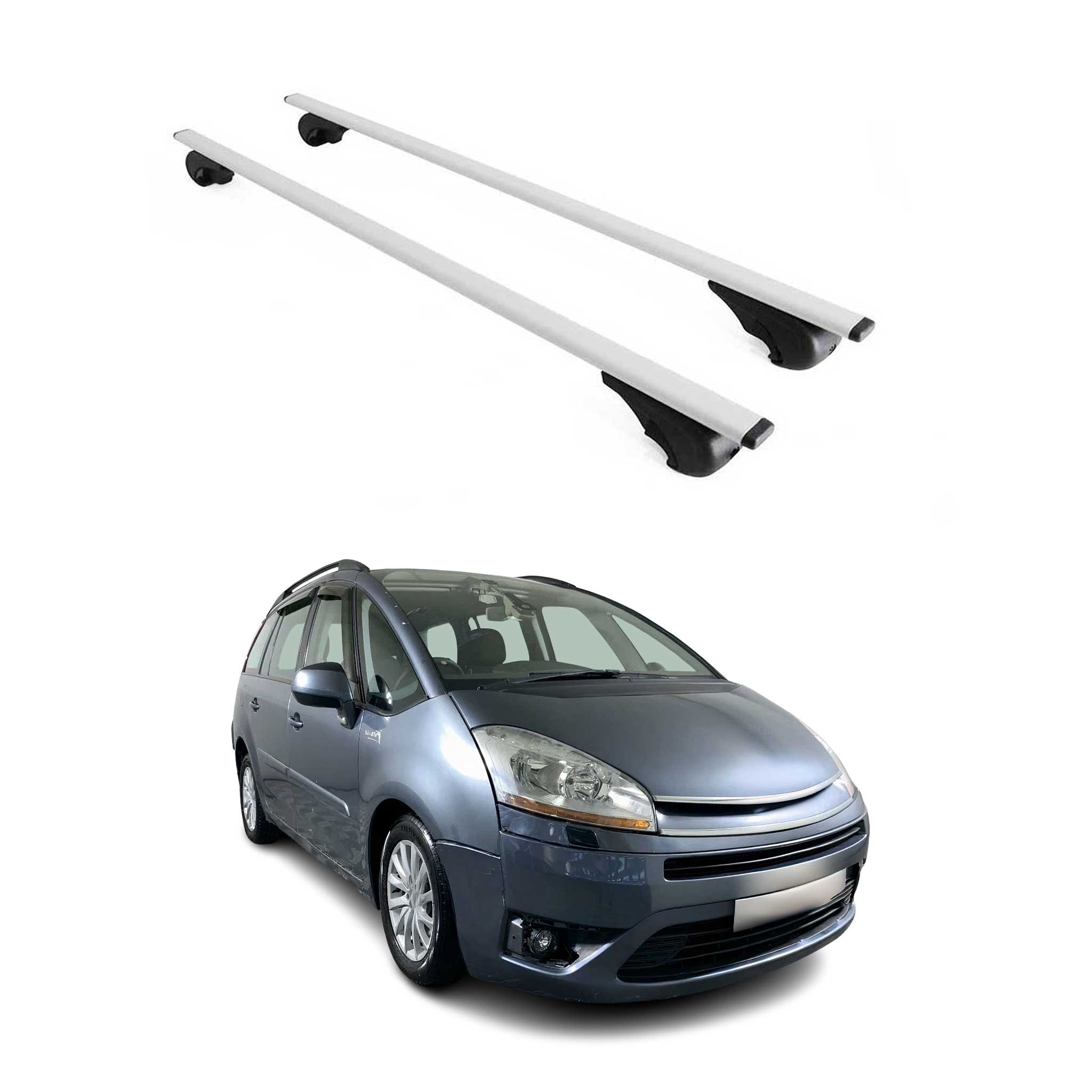Omac Dachträger Querträger Für Citroen C4 Picasso 2006-2013 – Abschließbar – Max. 75 Kg – 2 Stangen Stahl Silber