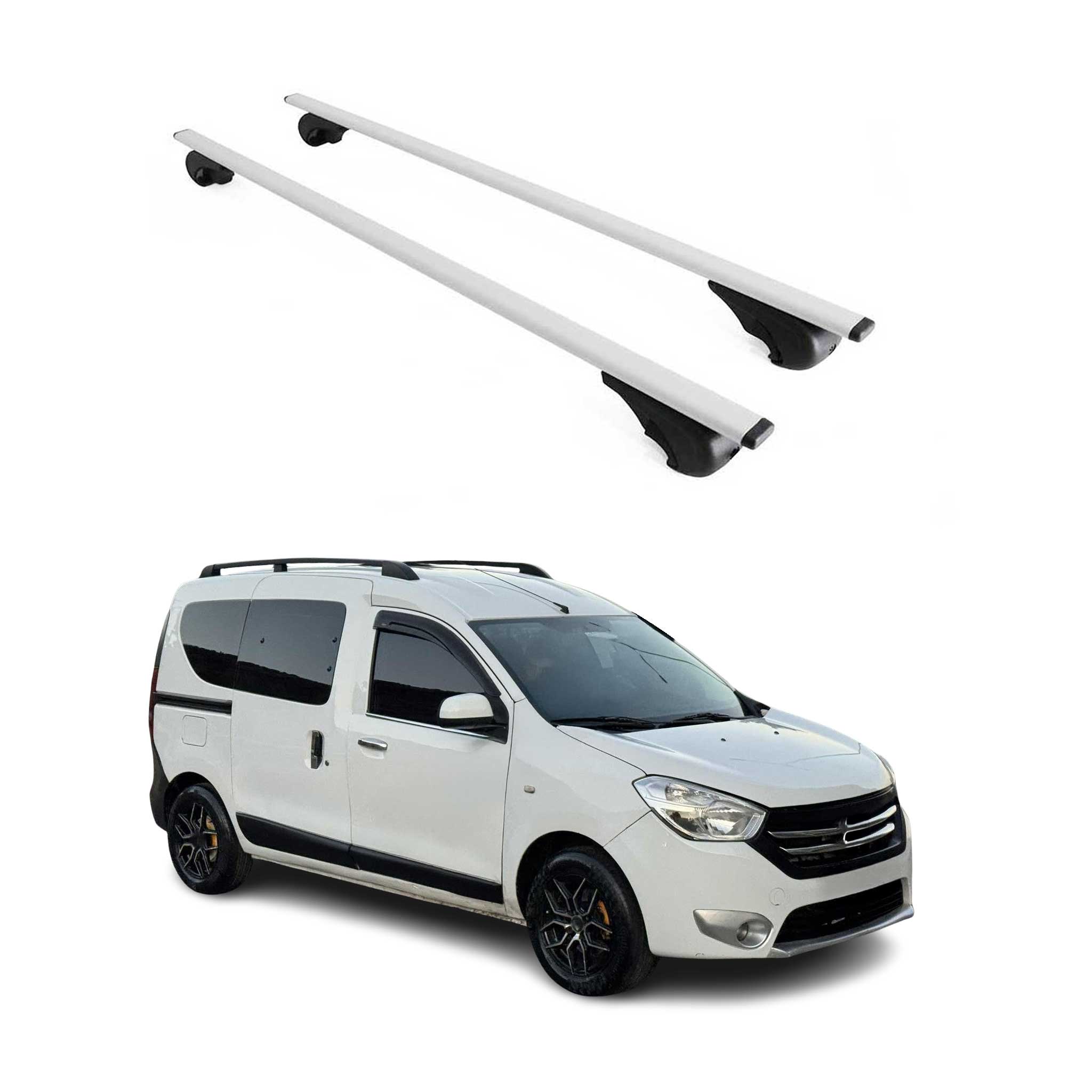 Omac Dachträger Querträger Für Dacia Dokker 2012-2022 – Abschließbar – Max. 75 Kg – 2 Stangen Stahl Silber