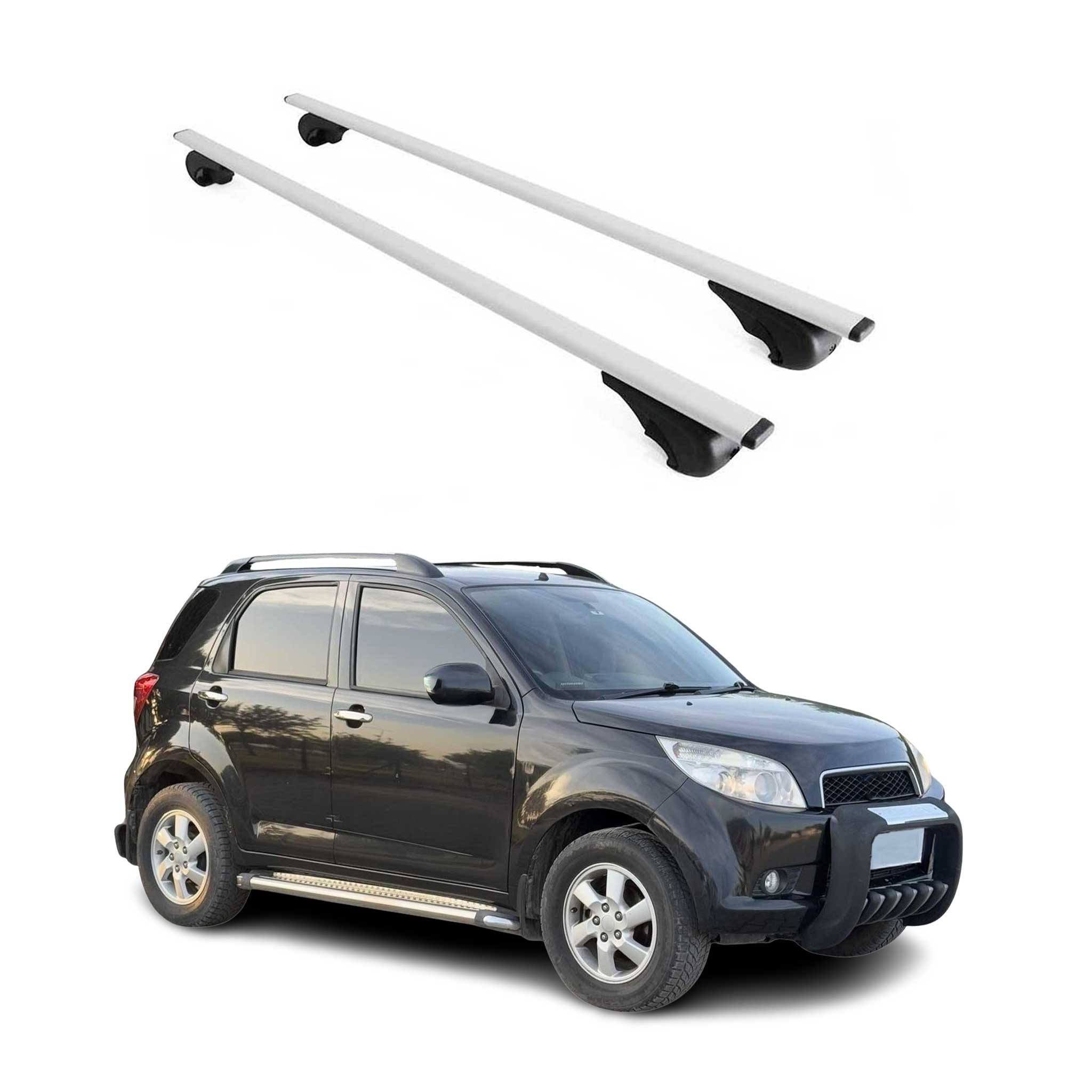 Omac Dachträger Querträger Für Daihatsu Terios J200 2006-2013 – Abschließbar – Max. 75 Kg – 2 Stangen Stahl Silber