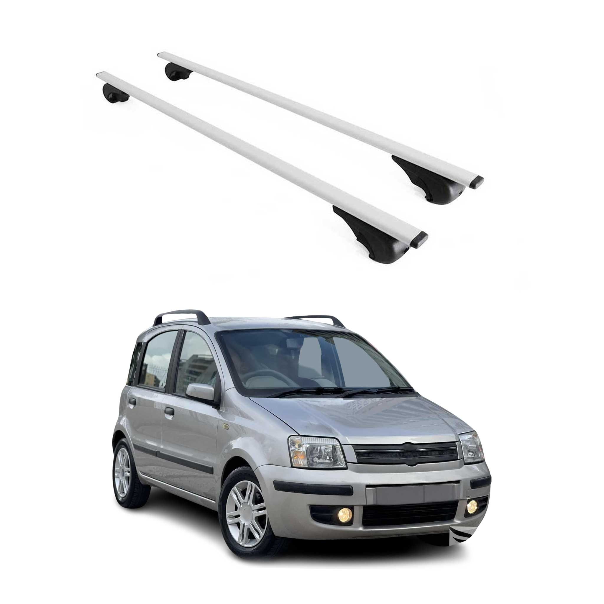 Omac Dachträger Querträger Für Fiat Panda 1980-2026 – Abschließbar – Max. 75 Kg – 2 Stangen Stahl Silber