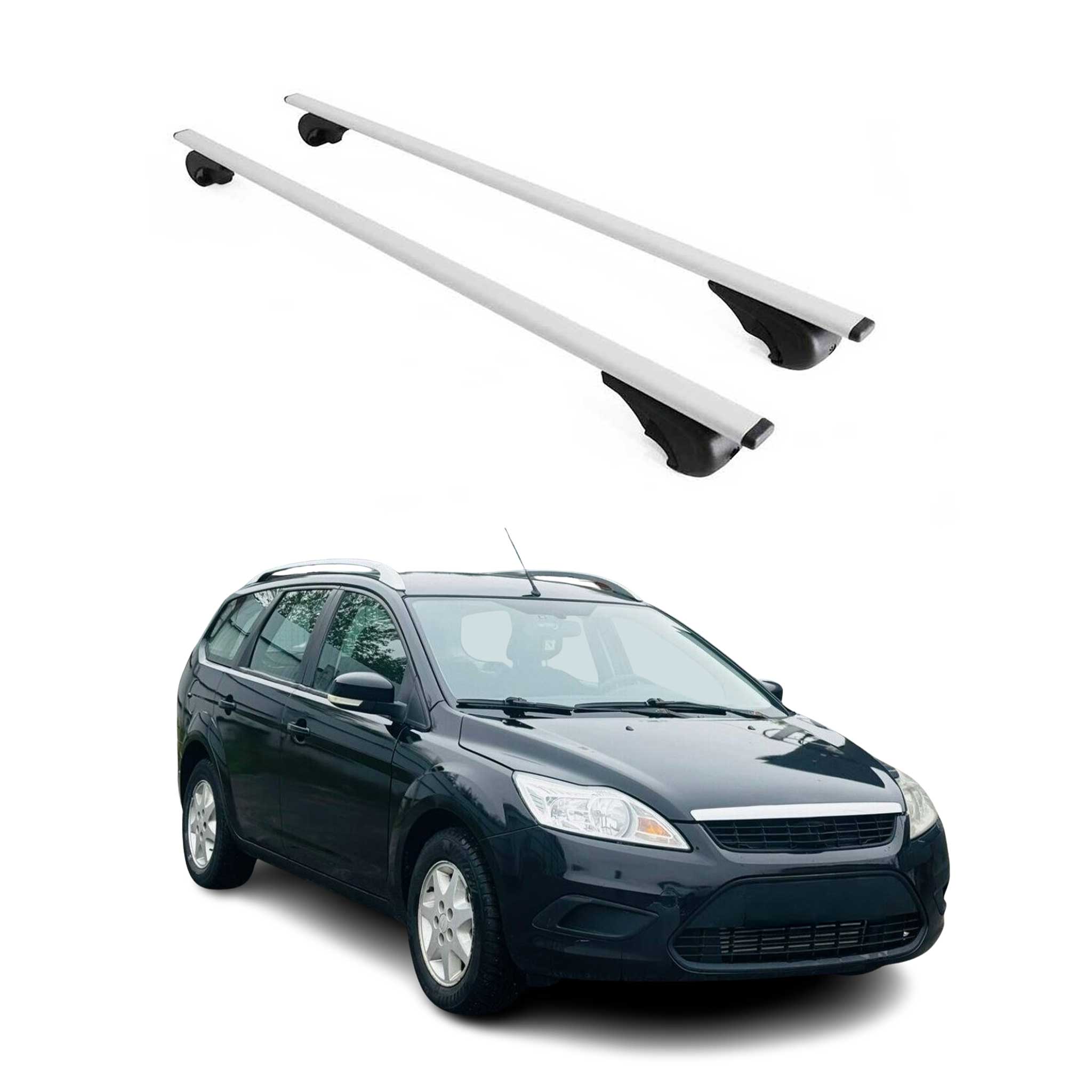 Omac Dachträger Querträger Für Ford Focus Ii 2005-2010 – Abschließbar – Max. 75 Kg – 2 Stangen Stahl Silber