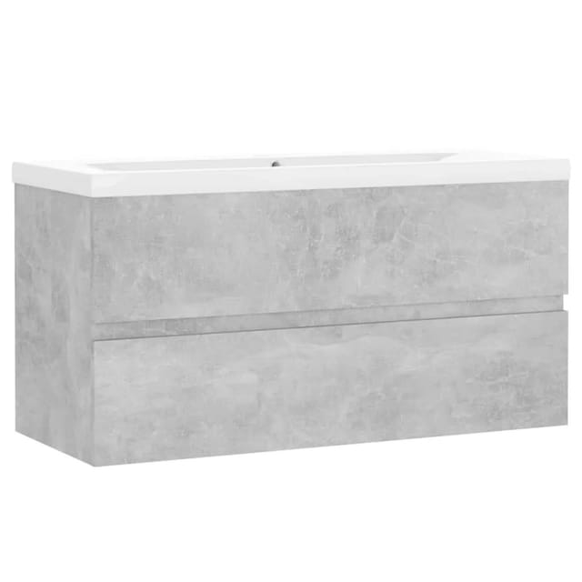 vidaXL Waschbeckenunterschrank Einbaubecken Betongrau Holzwerkstoff 3071562