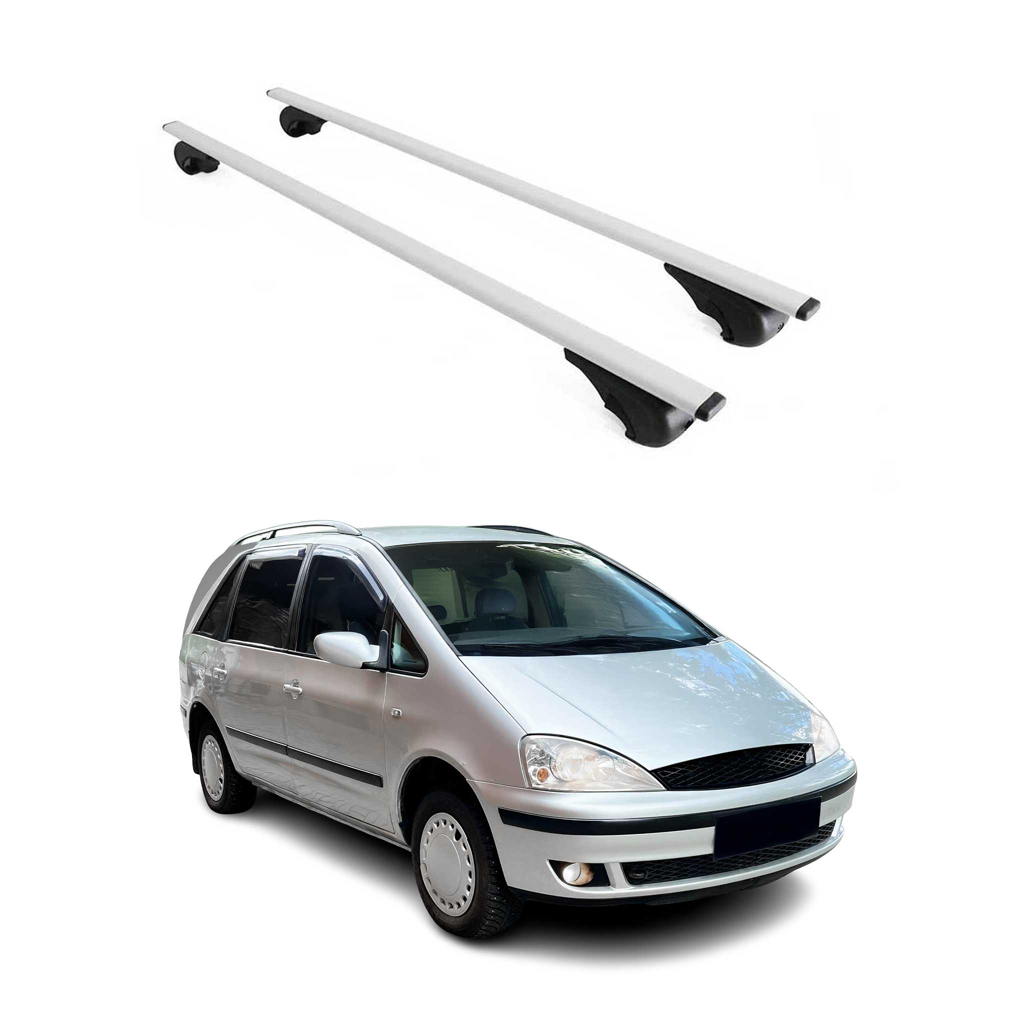 Omac Dachträger Querträger Für Ford Galaxy I 1995-2006 – Abschließbar – Max. 75 Kg – 2 Stangen Stahl Silber