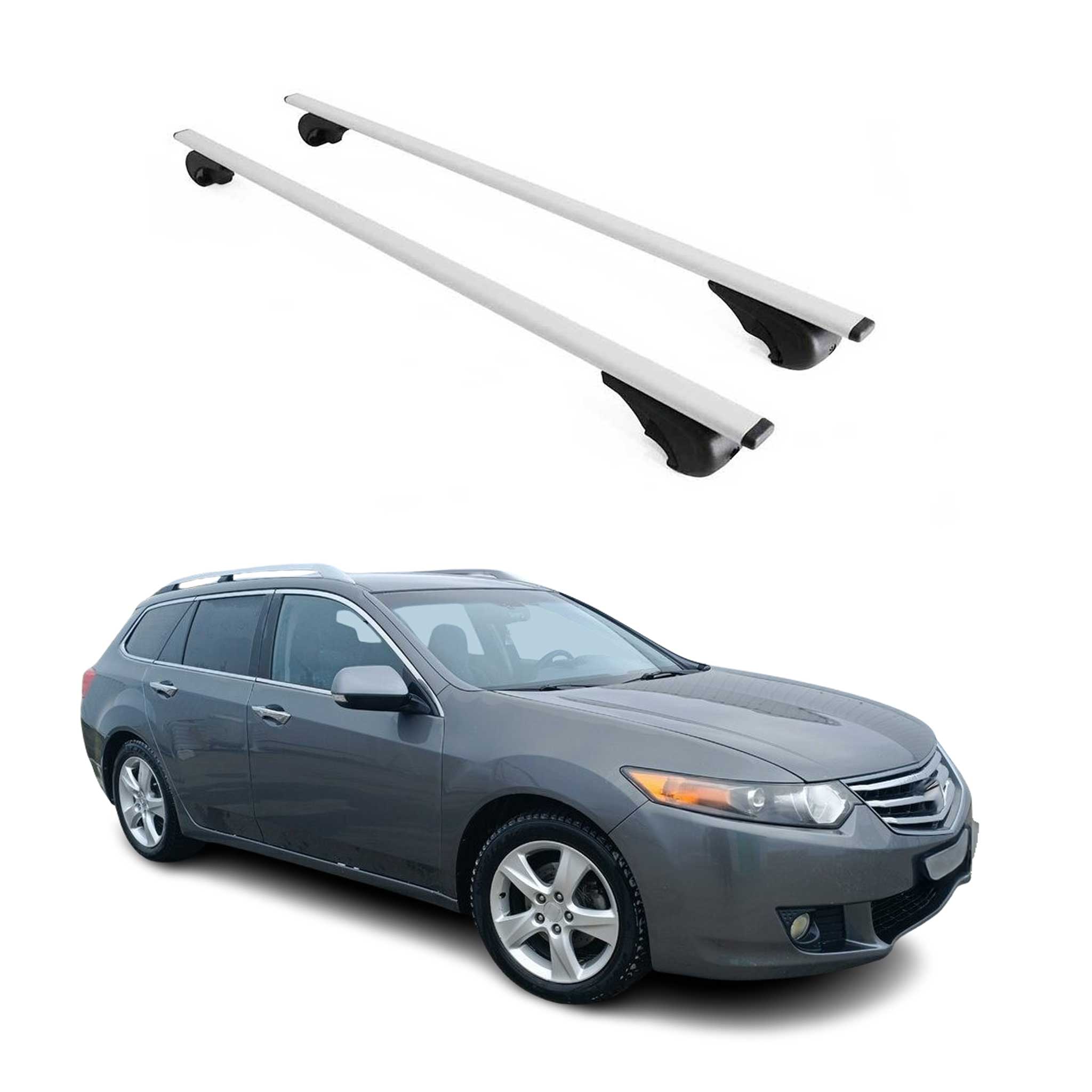 Omac Dachträger Querträger Für Honda Accord Mk6 Kombi 1998-2002 – Abschließbar – Max. 75 Kg – 2 Stangen Stahl Silber