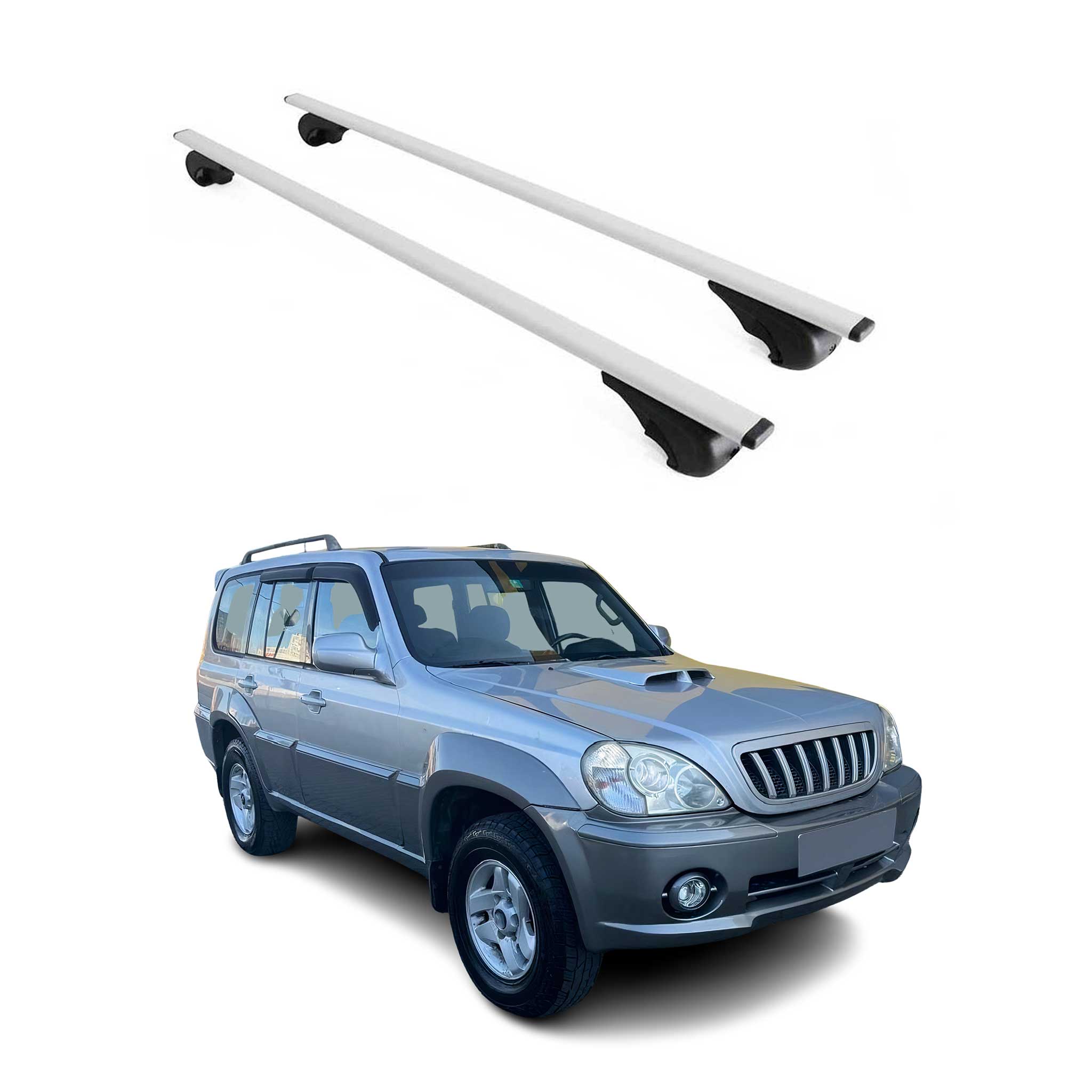 Omac Dachträger Querträger Für Hyundai Terracan 2001-2007 – Abschließbar – Max. 75 Kg – 2 Stangen Stahl Silber