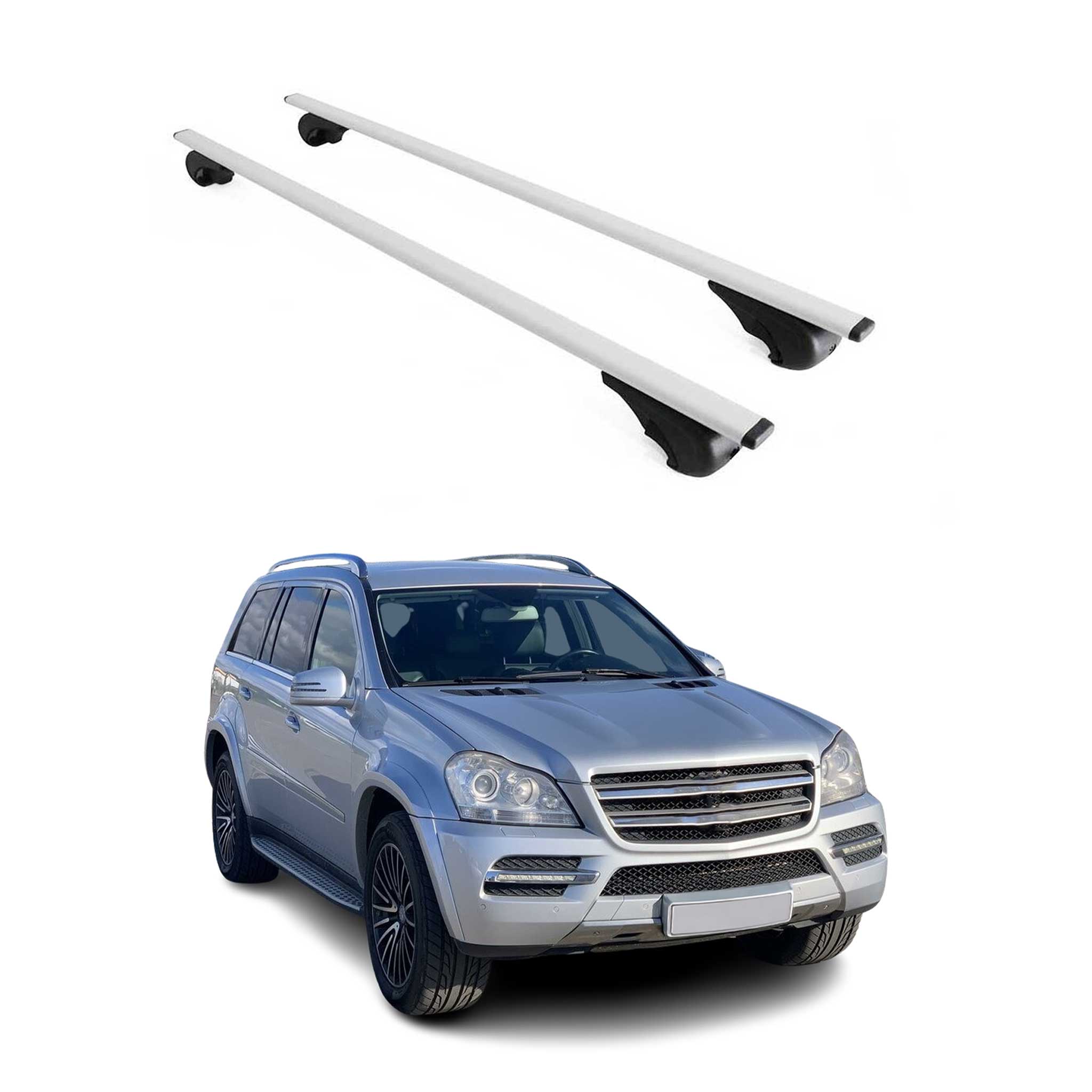 Omac Dachträger Querträger Für Mercedes Gl Klasse X164 2006-2012 – Abschließbar – Max. 75 Kg – 2 Stangen Stahl Silber