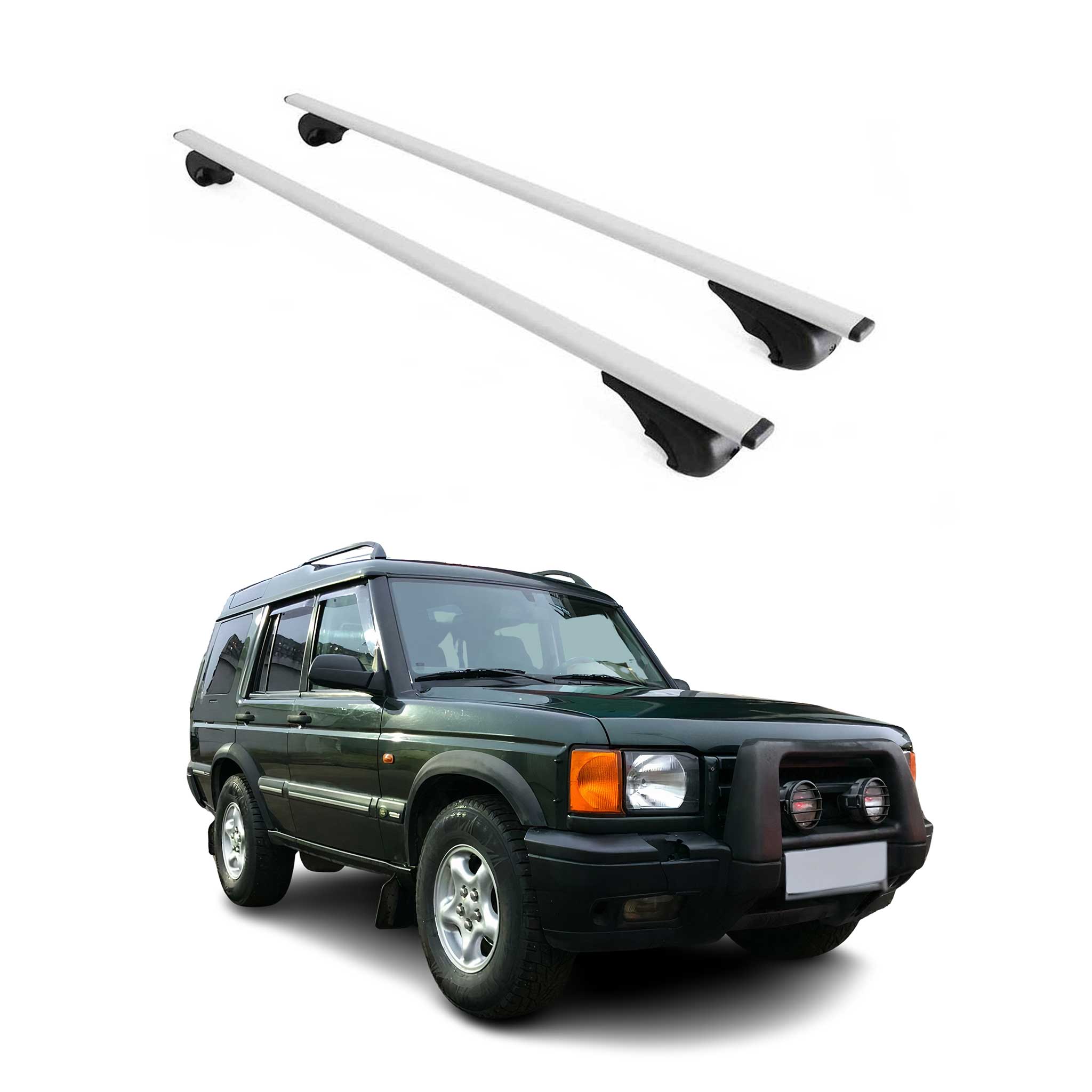 Omac Dachträger Querträger Für Land Rover Discovery Ii L318 1998-2004 – Abschließbar – Max. 75 Kg – 2 Stangen Stahl Silber