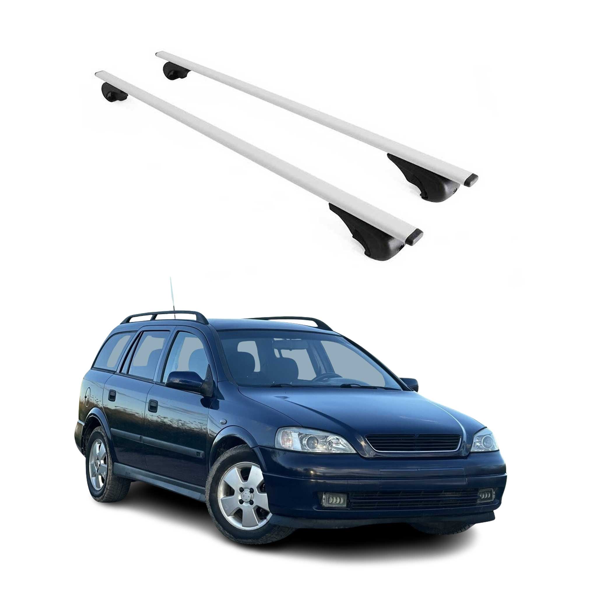 Omac Dachträger Querträger Für Opel Astra G Kombi 1998-2004 – Abschließbar – Max. 75 Kg – 2 Stangen Stahl Silber