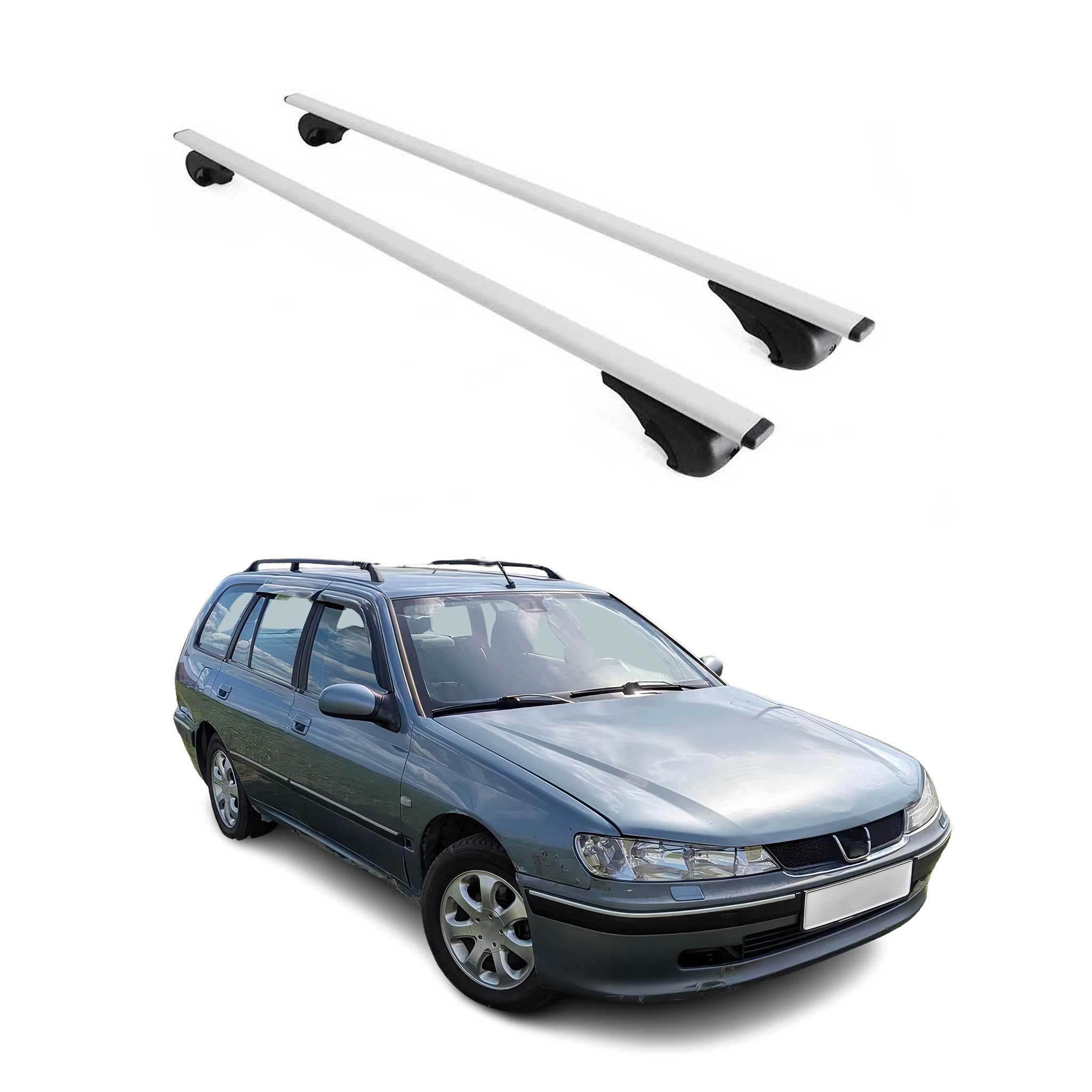 Omac Dachträger Querträger Für Peugeot 406 1995-2005 – Abschließbar – Max. 75 Kg – 2 Stangen Stahl Silber