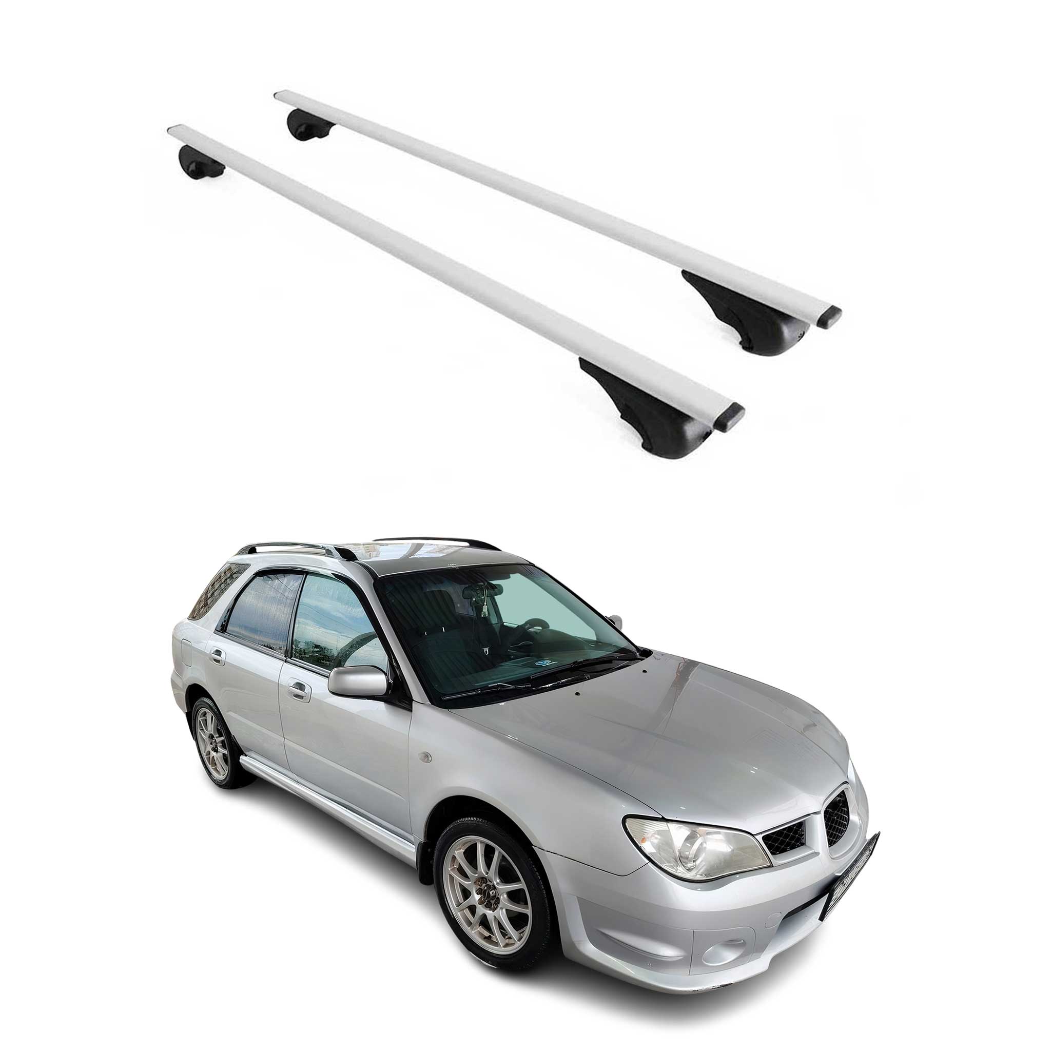 Omac Dachträger Querträger Für Subaru Impreza Iii Kombi 2007-2011 – Abschließbar – Max. 75 Kg – 2 Stangen Stahl Silber