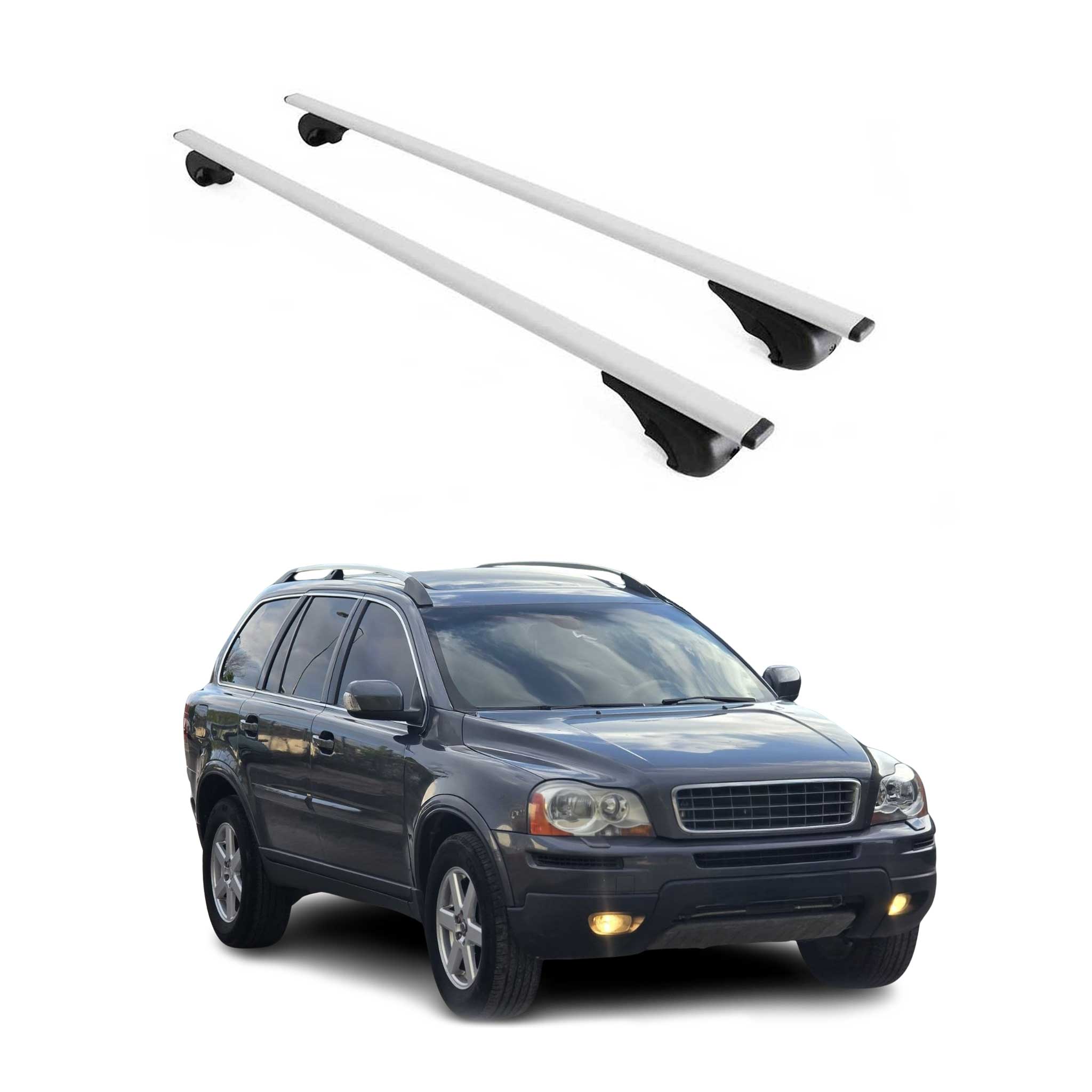 Omac Dachträger Querträger Für Volvo Xc90 I 2003-2014 – Abschließbar – Max. 75 Kg – 2 Stangen Stahl Silber