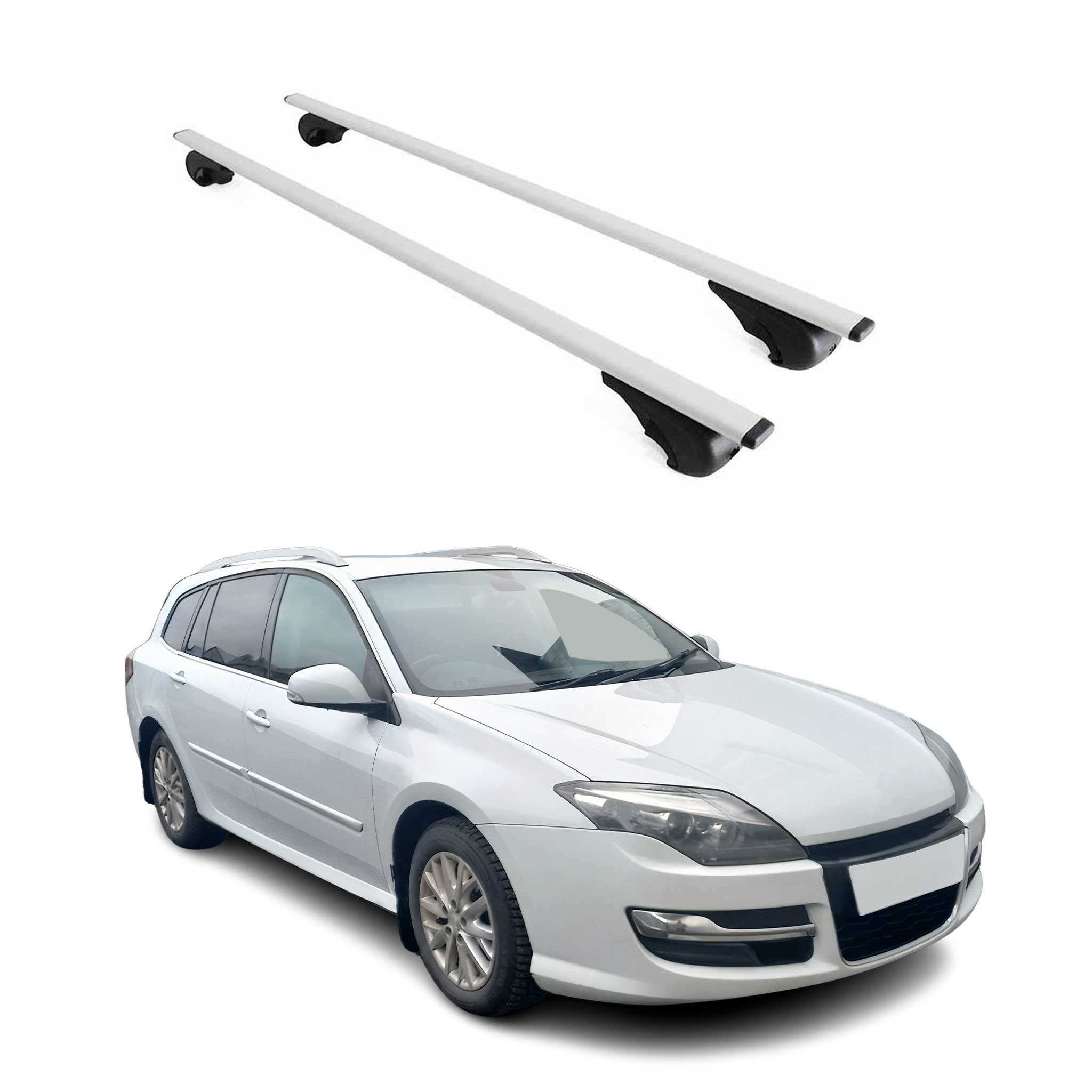 Omac Dachträger Querträger Für Renault Laguna Ii 2001-2008 – Abschließbar – Max. 75 Kg – 2 Stangen Stahl Silber
