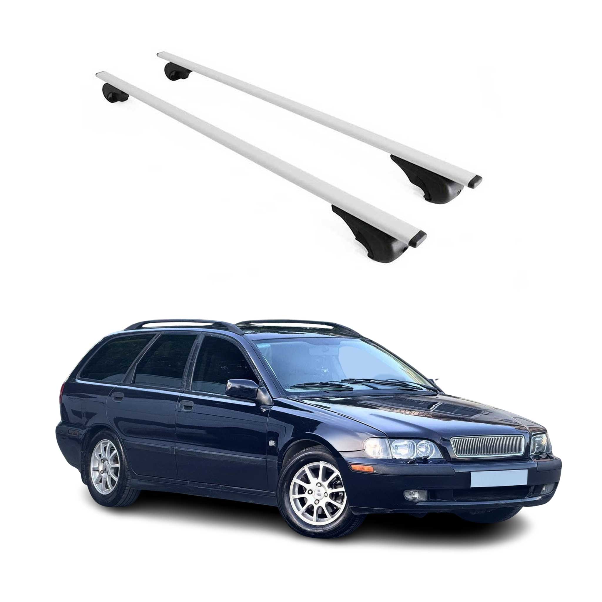 Omac Dachträger Querträger Für Volvo V40 I 1996-2004 – Abschließbar – Max. 75 Kg – 2 Stangen Stahl Silber