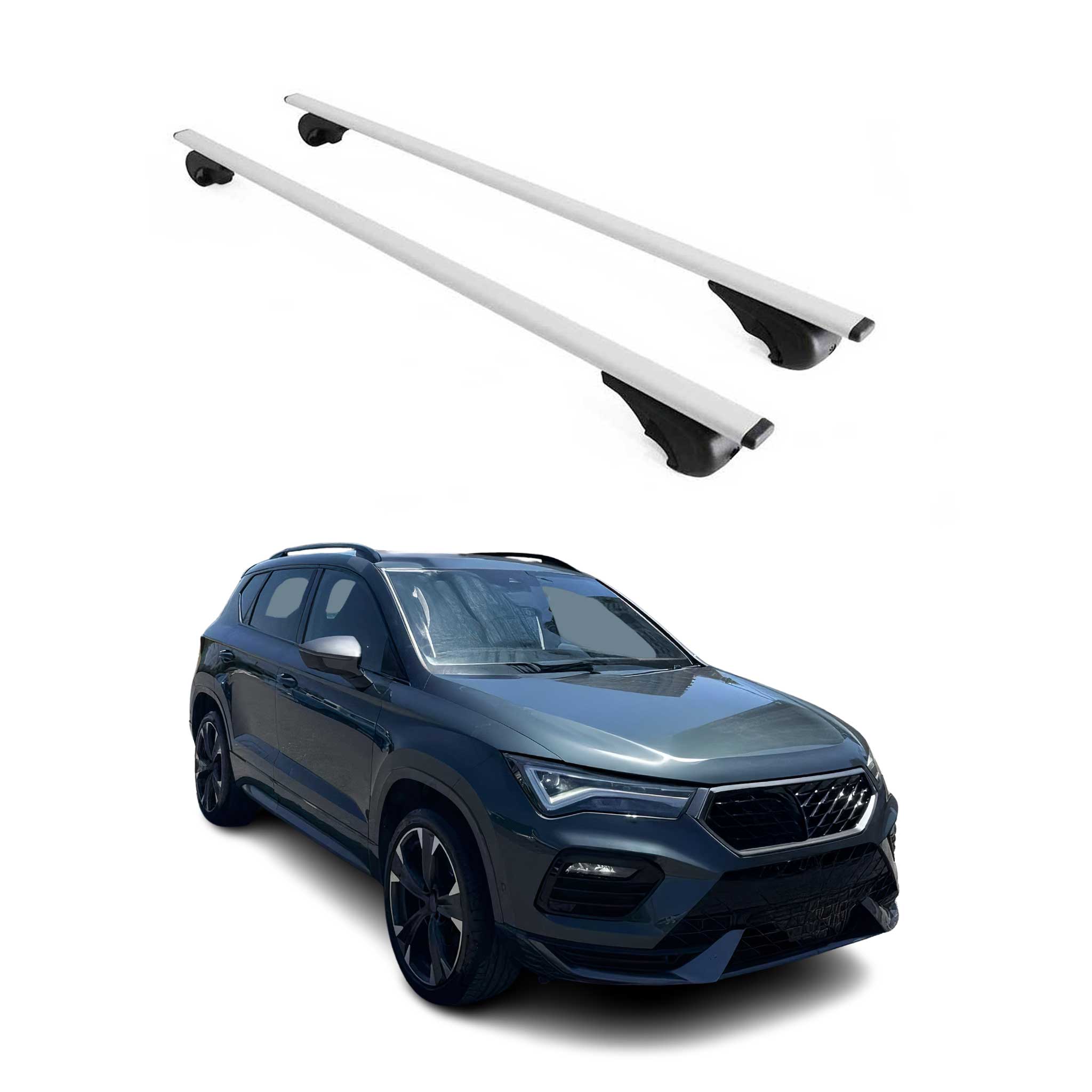 Omac Dachträger Querträger Für Cupra Ateca 2016-2026 – Abschließbar – Max. 75 Kg – 2 Stangen Stahl Silber
