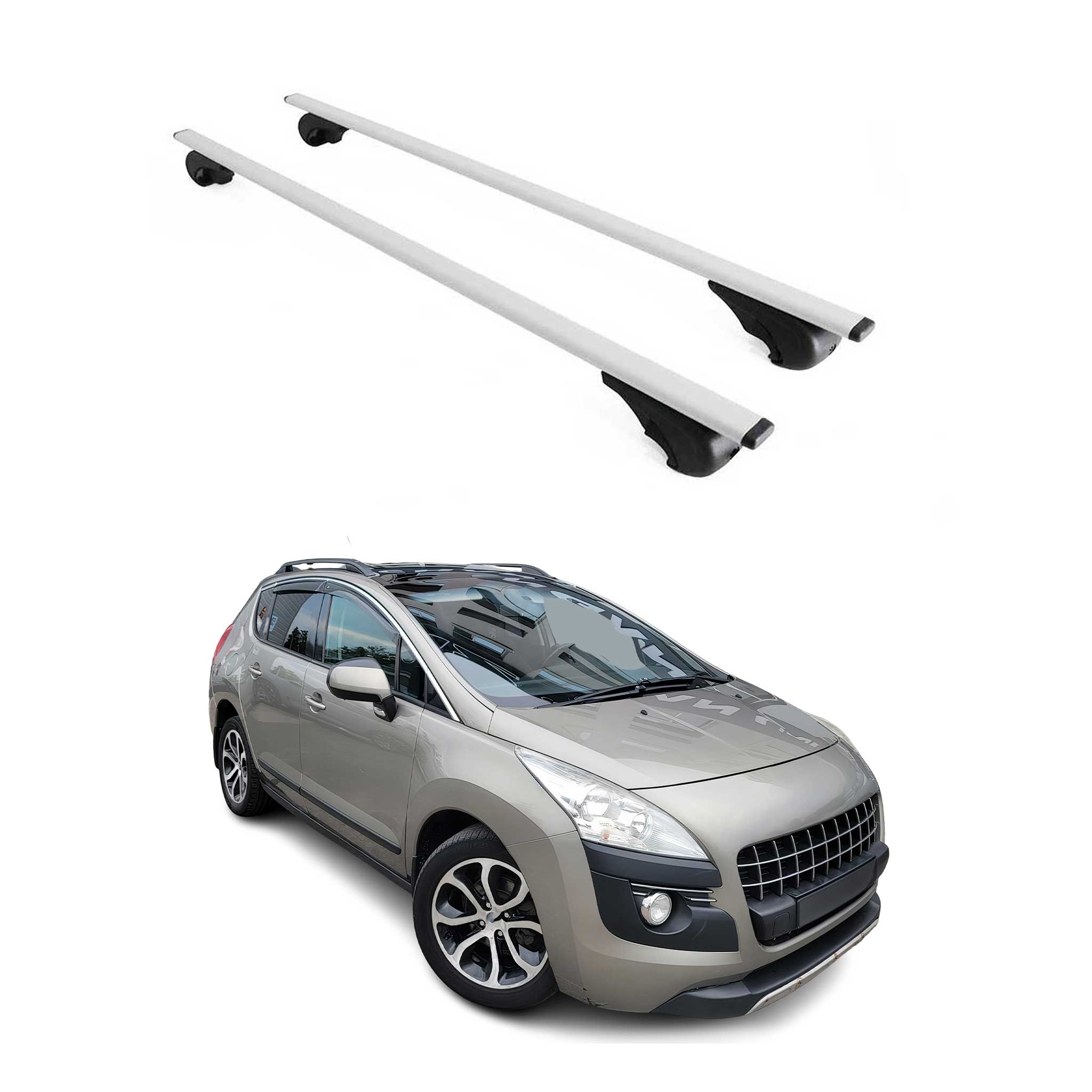 Omac Dachträger Querträger Für Peugeot 3008 I 2008-2016 – Abschließbar – Max. 75 Kg – 2 Stangen Stahl Silber
