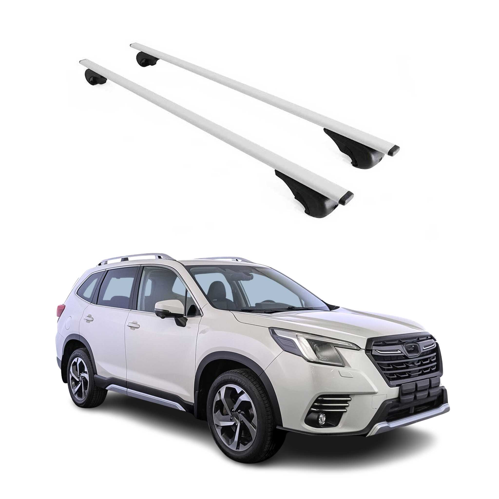 Omac Dachträger Querträger Für Subaru Forester V 2018-2025 – Abschließbar – Max. 75 Kg – 2 Stangen Stahl Silber