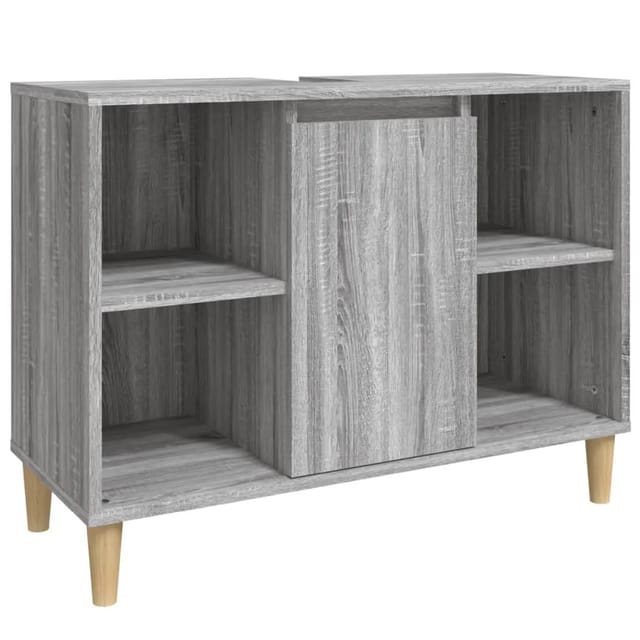 vidaXL Waschbeckenunterschrank Grau Sonoma 80x33x60 cm Holzwerkstoff 821290