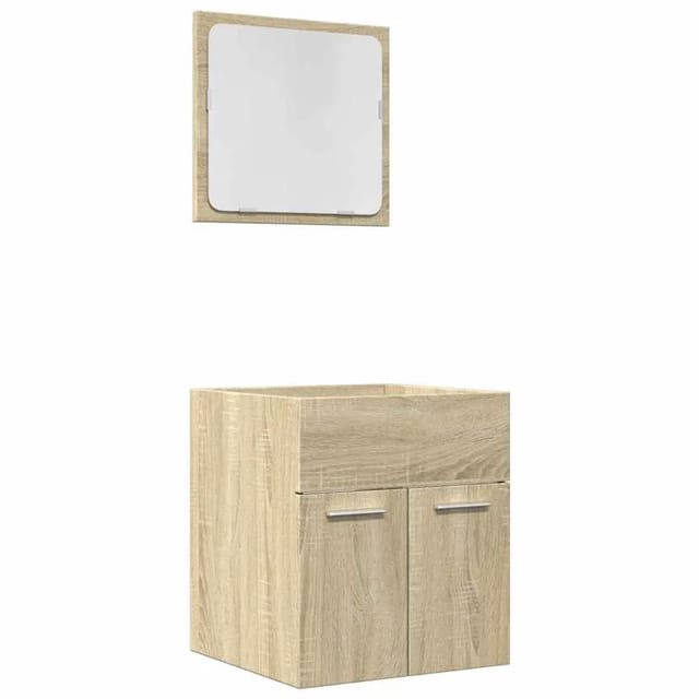 vidaXL 2-Tlg Badmöbel-Set Sonoma-Eiche Holzwerkstoff 856367
