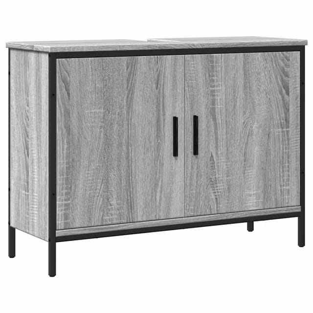 vidaXL Waschbeckenunterschrank Grau Sonoma 80x30x60 cm Holzwerkstoff 842454