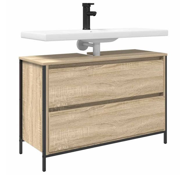 vidaXL Waschbeckenunterschrank mit Schubladen Sonoma-Eiche 861878
