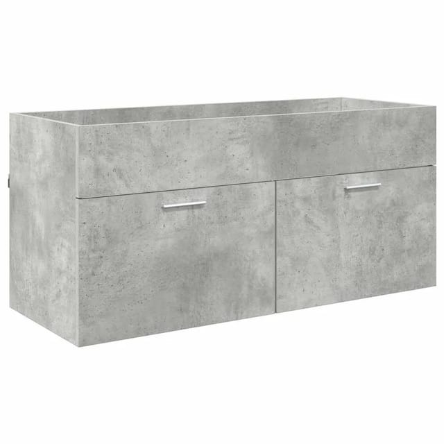 vidaXL Waschbeckenunterschrank mit Tür Beton Grau 38,5 x 100 x 46 cm 880438