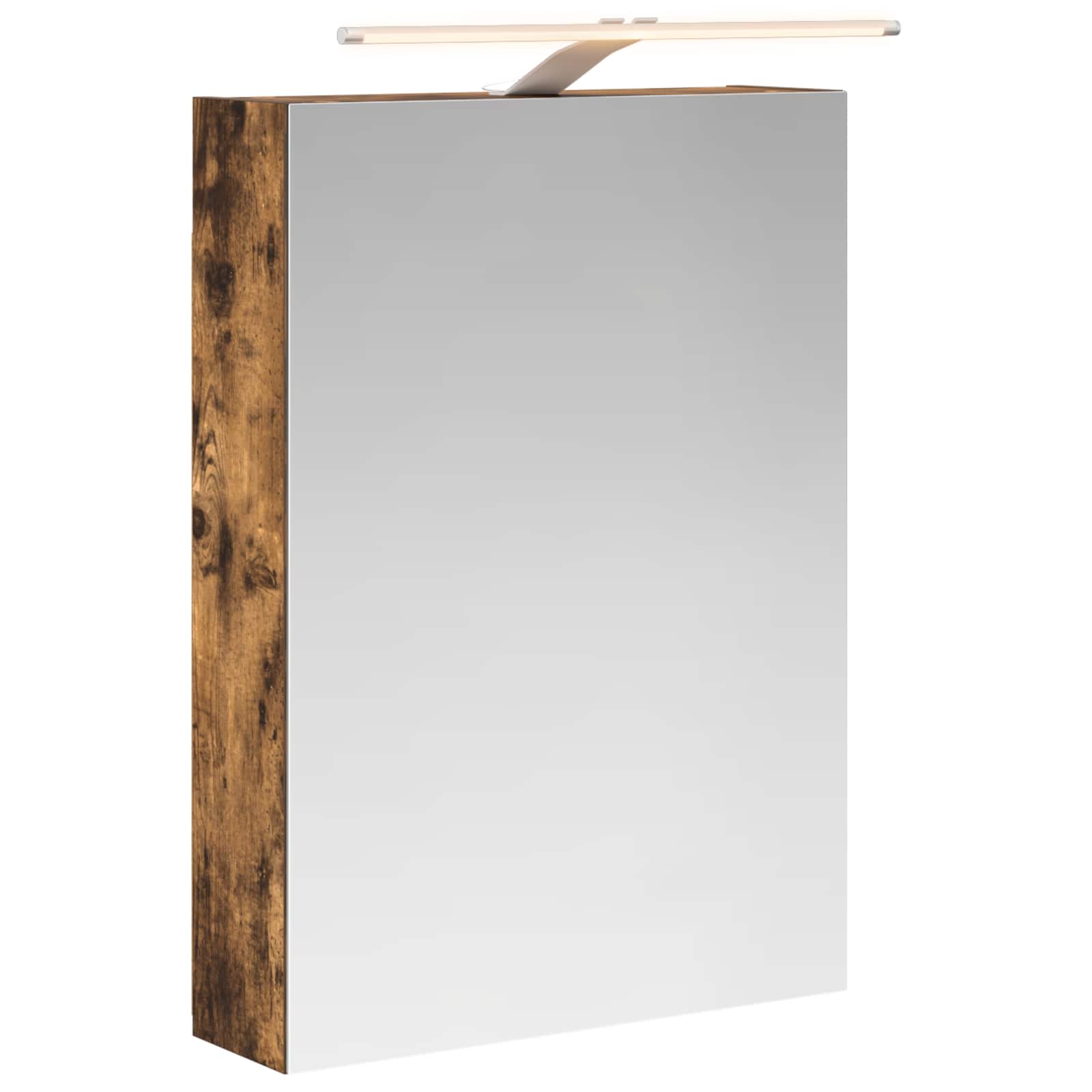 Vidaxl Bathroom Mirror Cabinet Smoked Oak 50 X 14.5 X 70 Cm