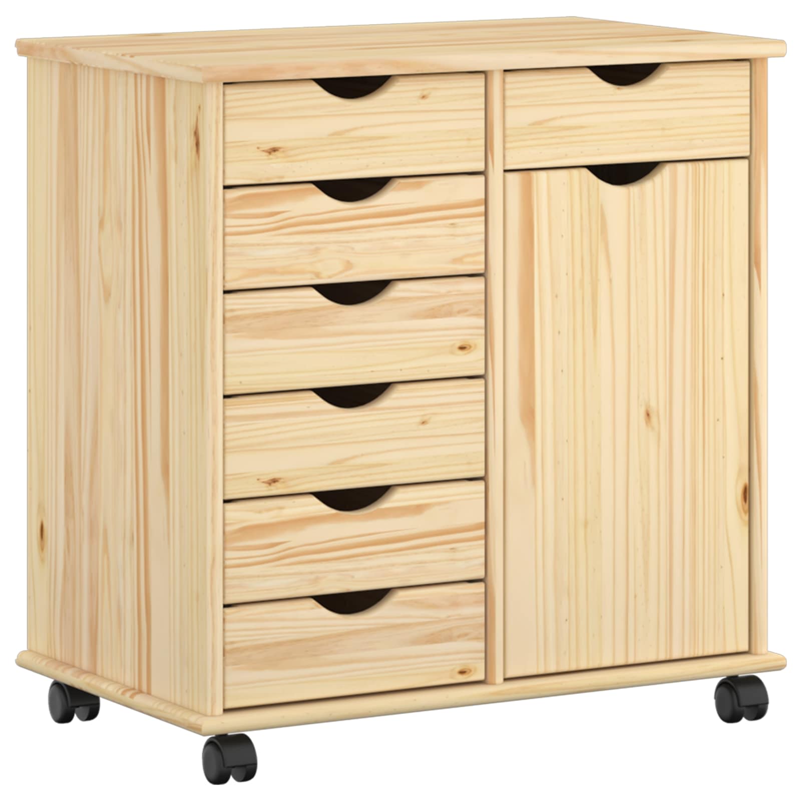 Rollschrank 63,5 X 39 X 65,5 Cm Massivholz Kiefer Braun Vidaxl
