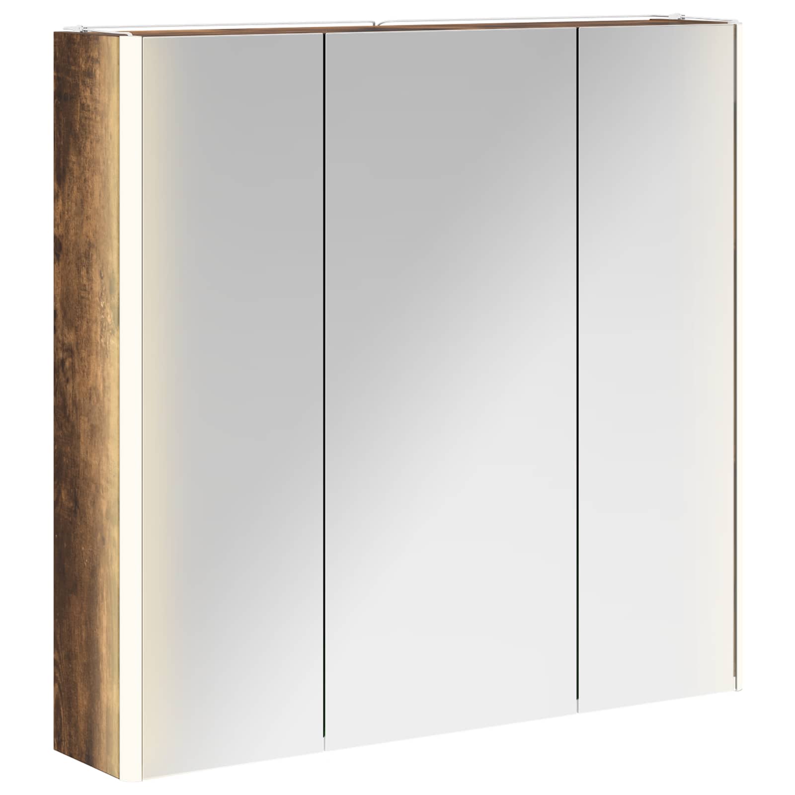 Vidaxl Bathroom Mirror Cabinet Smoked Oak 73.5 X 15.5 X 70 Cm