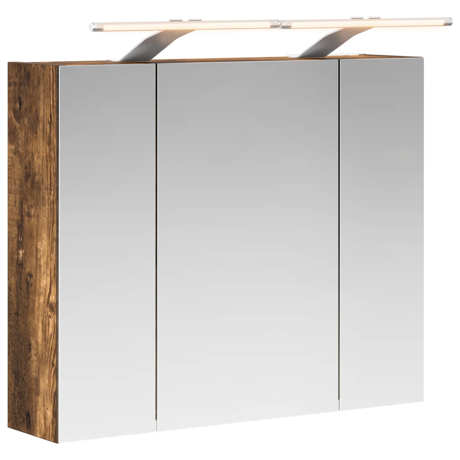 Vidaxl Bathroom Mirror Cabinet Smoked Oak 60 X 14.5 X 50 Cm