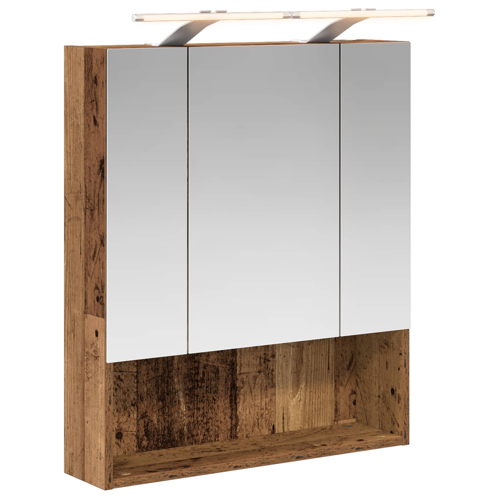 Vidaxl Bathroom Mirror Cabinet Old Wood 60 X 14.5 X 70 Cm