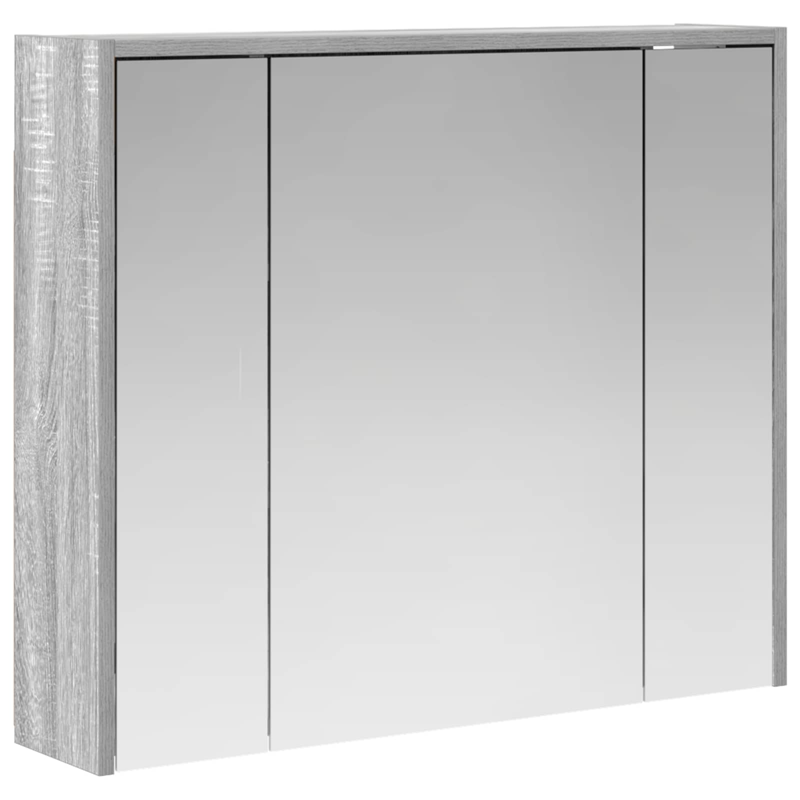 Vidaxl Bathroom Mirror Cabinet Grey Sonoma 73.5 X 16 X 62.5 Cm