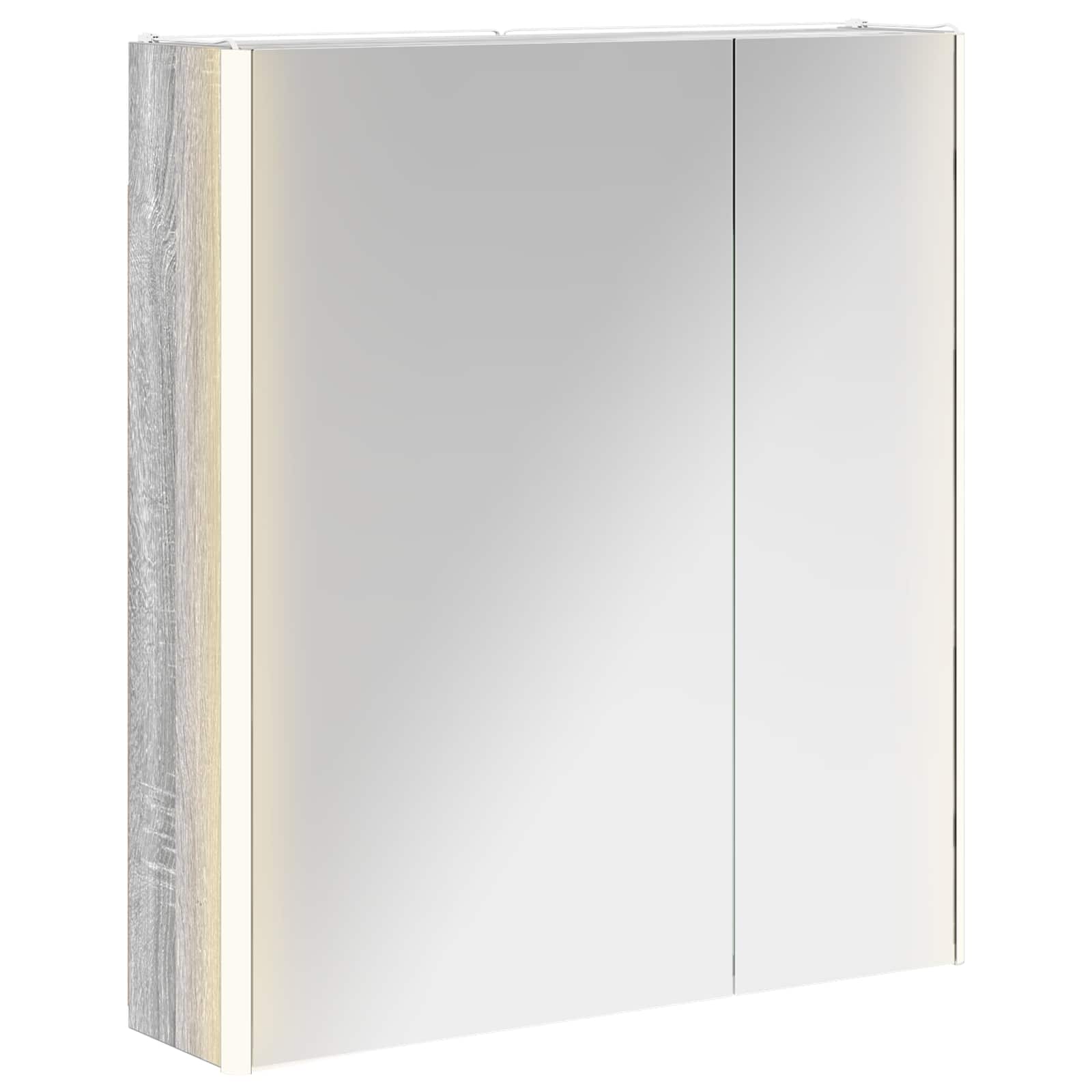 Vidaxl Bathroom Mirror Cabinet Grey Sonoma 63.5 X 15.5 X 70 Cm