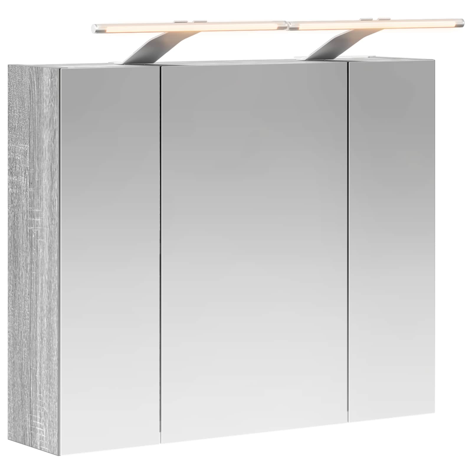 Vidaxl Bathroom Mirror Cabinet Grey Sonoma 60 X 14.5 X 50 Cm
