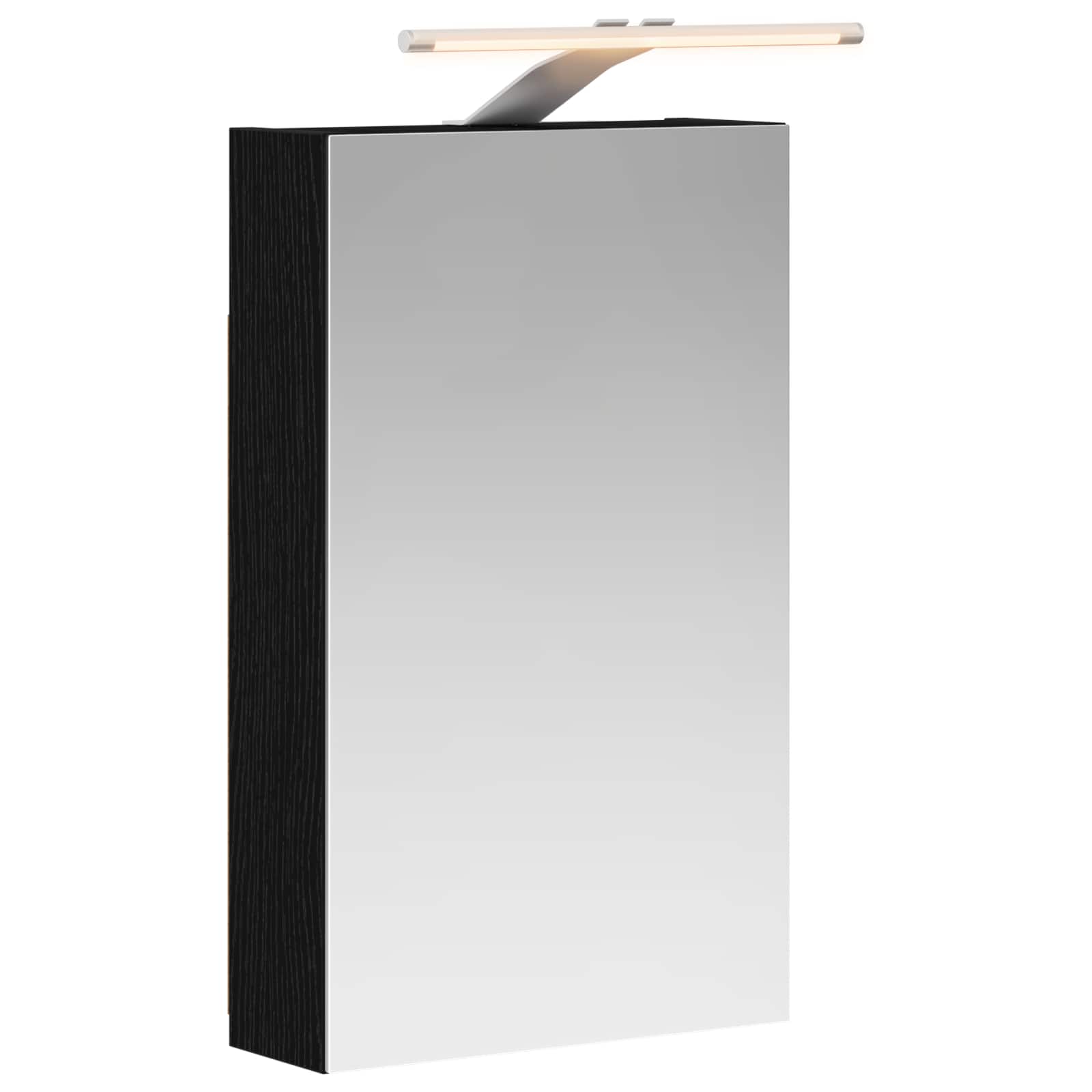 Badezimmerspiegelschrank Schwarz Eichen-optik 30 X 10,5 X 50 Cm Vidaxl
