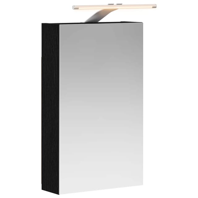 Badezimmerspiegelschrank Schwarz Eichen-optik 30 X 10,5 X 50 Cm Vidaxl