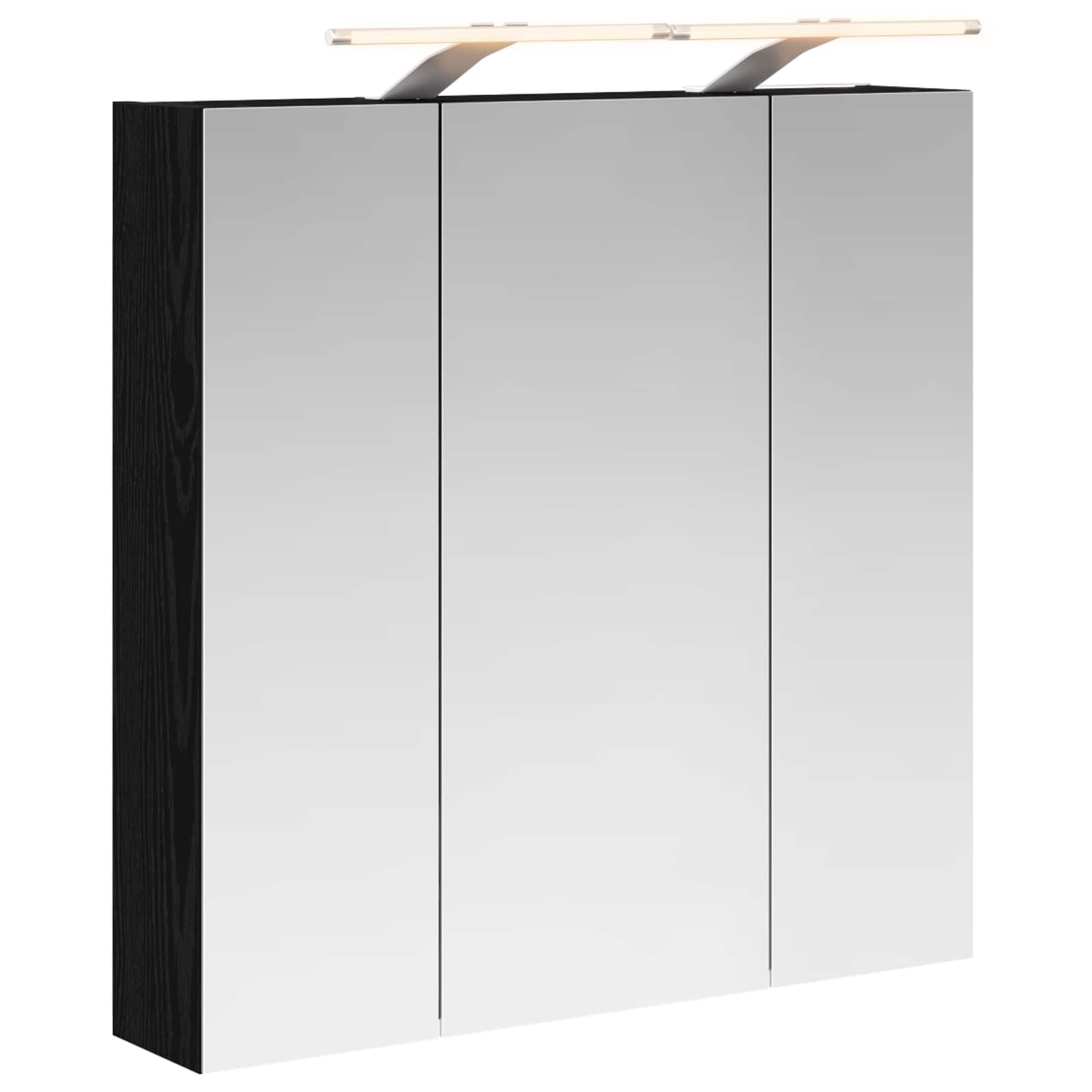 Badezimmerspiegelschrank Schwarz Eichen-optik 70 X 14,5 X 70 Cm Vidaxl