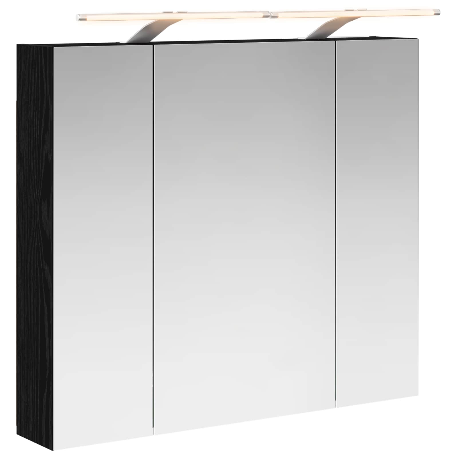 Badezimmerspiegelschrank Schwarz Eichen-optik 80 X 14,5 X 70 Cm Vidaxl
