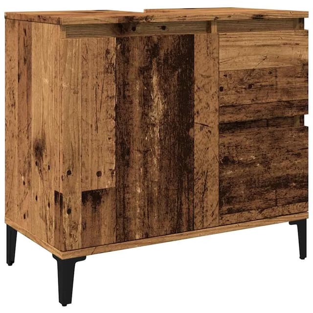 vidaXL Waschbeckenunterschrank Altholz-Optik 65x33x60 cm Holzwerkstoff 857123