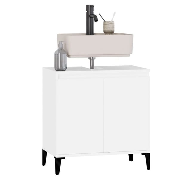 vidaXL Waschbeckenunterschrank Weiß 58x33x60 cm Holzwerkstoff 821260