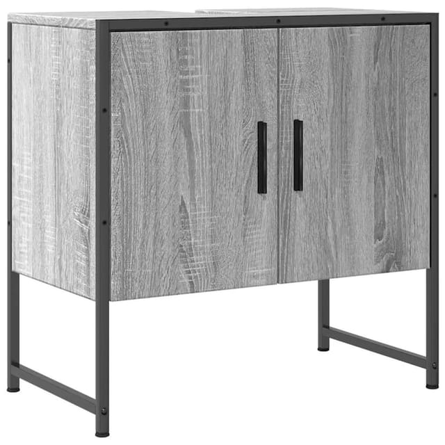 vidaXL Waschbeckenunterschrank Grau Sonoma 60x33x60 cm Holzwerkstoff 842459