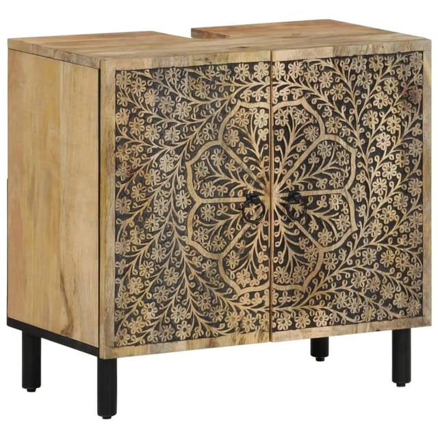 vidaXL Waschbeckenunterschrank 62x33x58 cm Massivholz Mango 358231