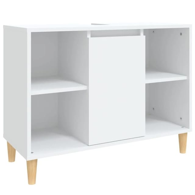 vidaXL Waschbeckenunterschrank Weiß 80x33x60 cm Holzwerkstoff 821284