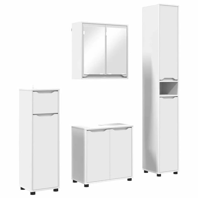 vidaXL Badezimmermöbel-Set mit Schubladen 4-Tlg Weiß Holzwerkstoff 3403840