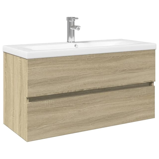 vidaXL 2-Tlg Badmöbel-Set Keramik und Holzwerkstoff 3307664