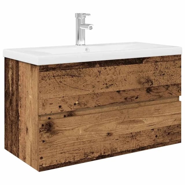 vidaXL Waschbeckenunterschrank mit Einbaubecken und Wasserhahn 3328933